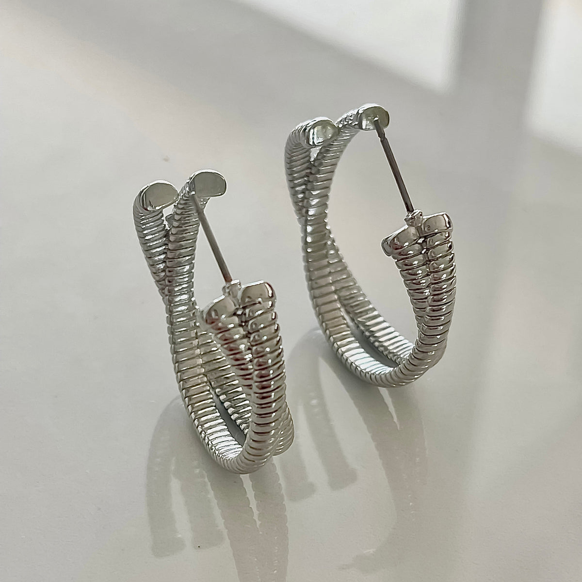 Elise Hoop Earrings - Silver