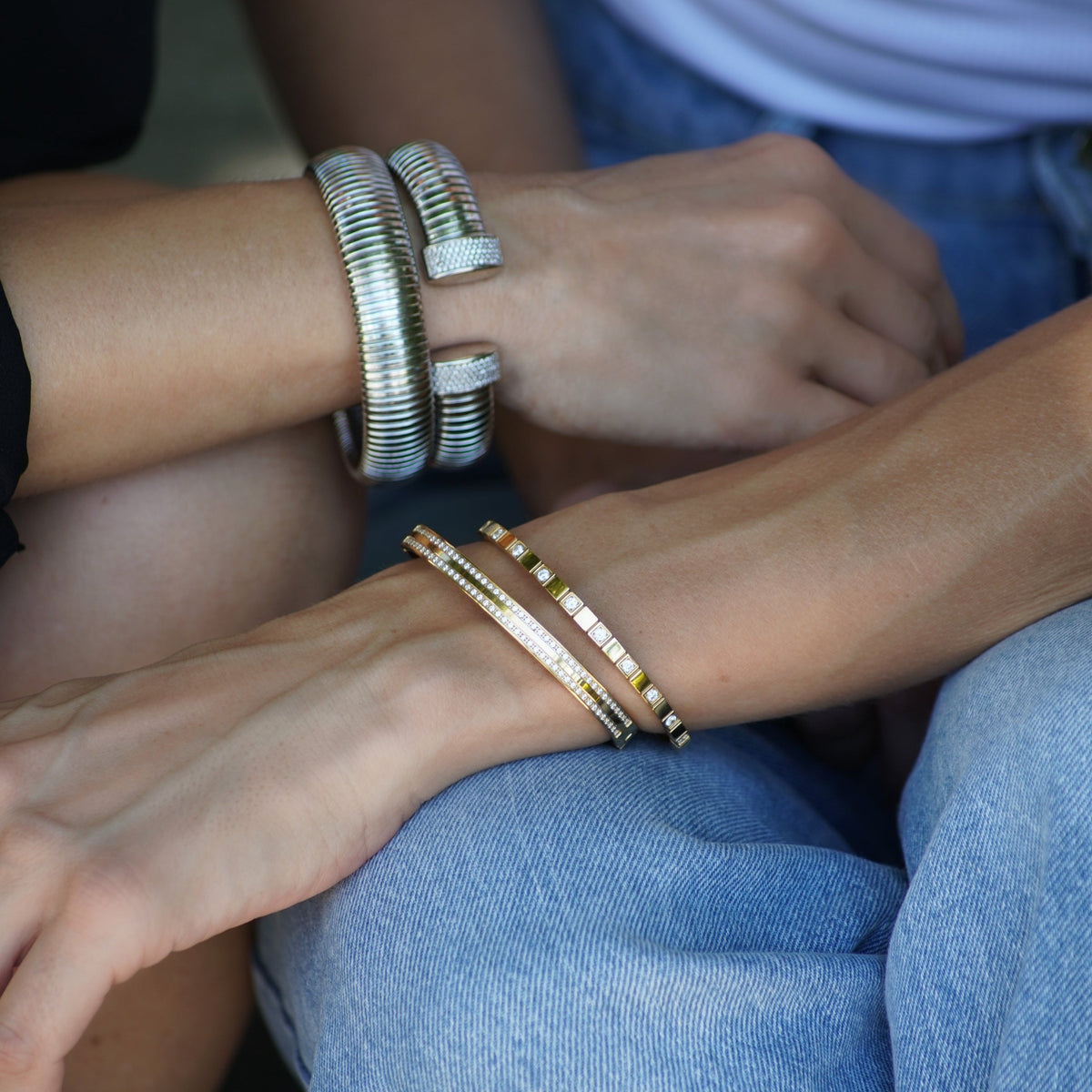 Kaleidoscope Wide Pavé Bangle Cuff