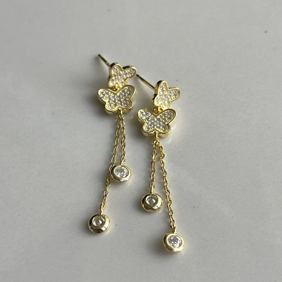 The Butterfly Drop Earrings | Gold