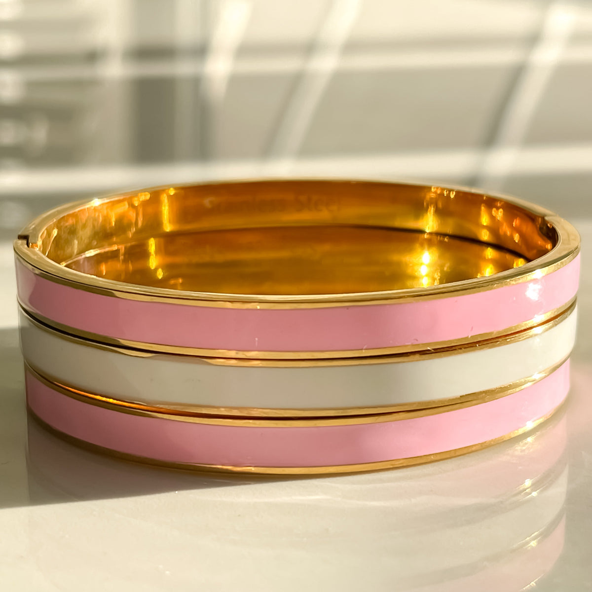 Enamel Cuff - Pastel Pink