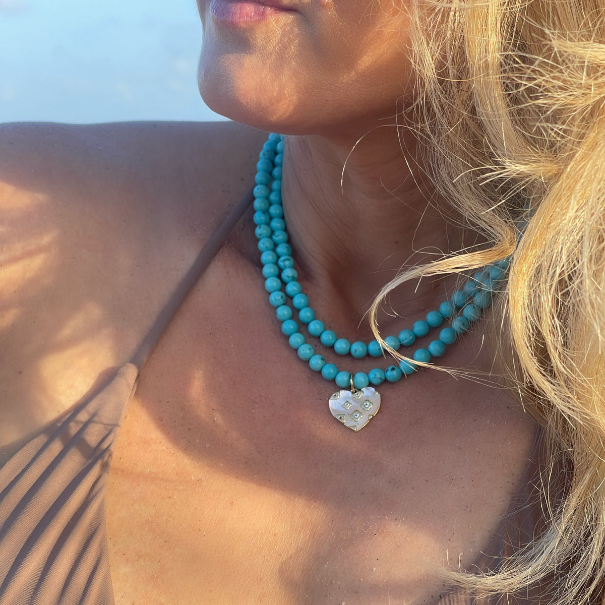 Kali Natural Turquoise Candy Necklace