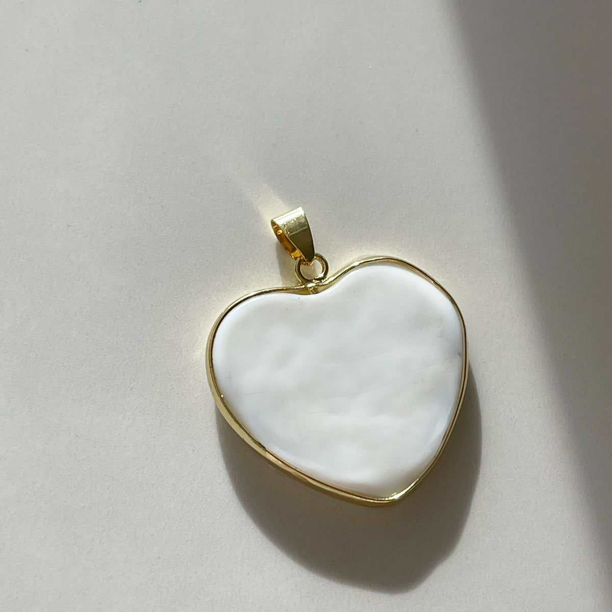 Murano Glass Heart Charm | White | Large