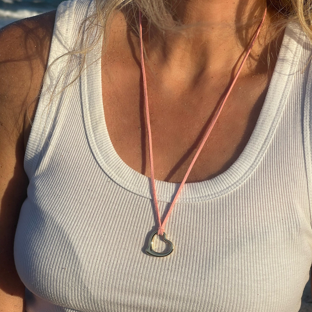 Cord Heart Necklace - Adjustable